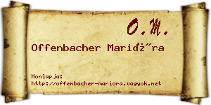 Offenbacher Marióra névjegykártya